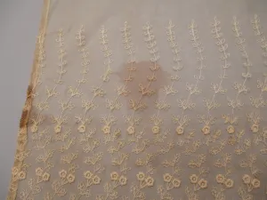 Antique Victorian edge lace  embroidered net