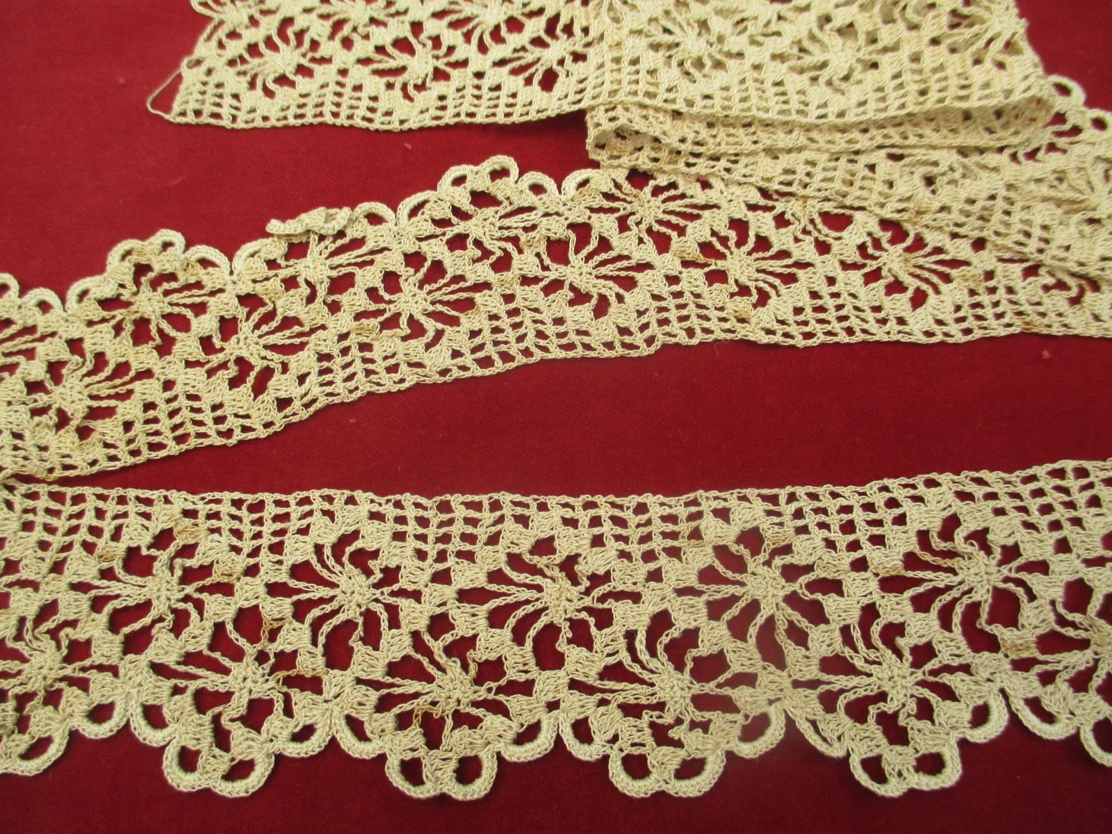 Antique Victorian filet lace edge