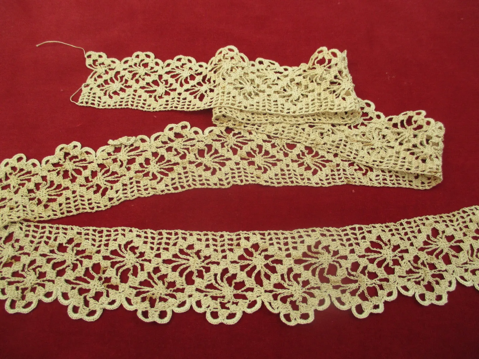Antique Victorian filet lace edge