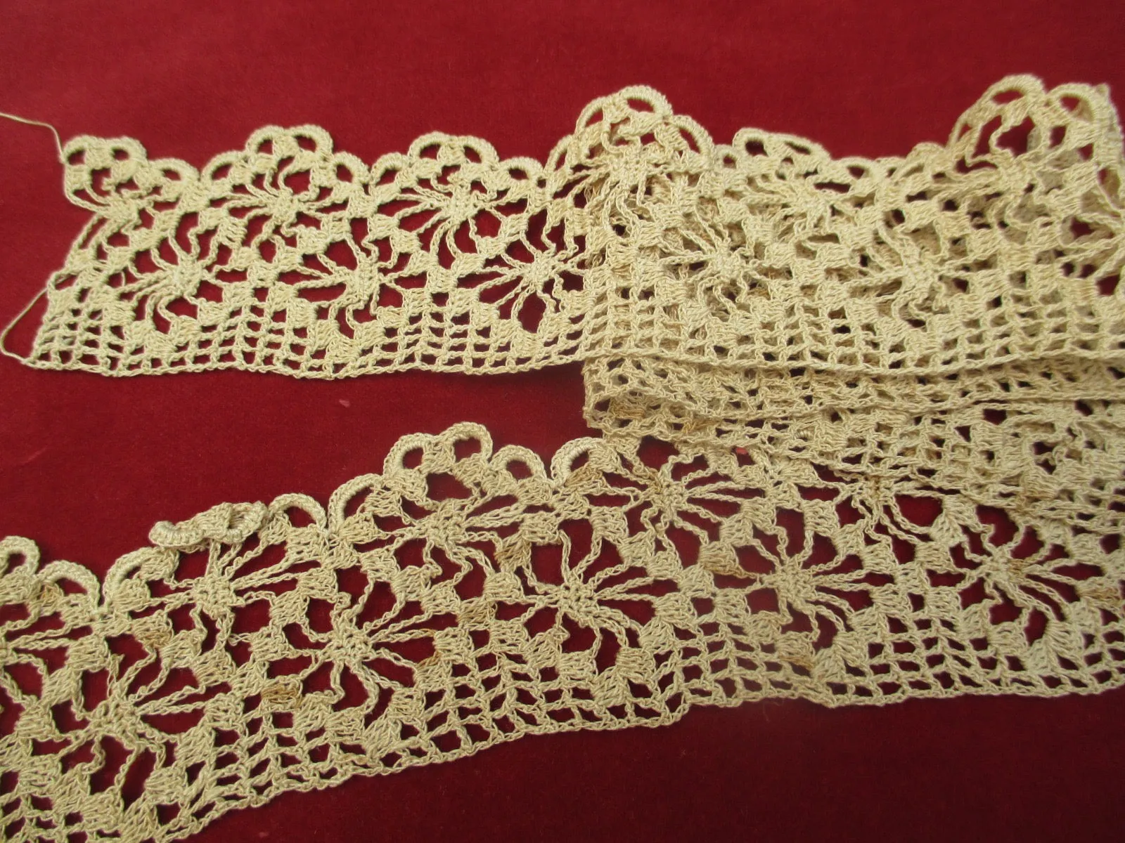 Antique Victorian filet lace edge