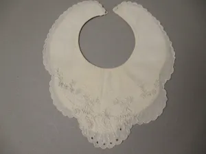 Antique Victorian Hand Embroidered floral doll or Baby Collar