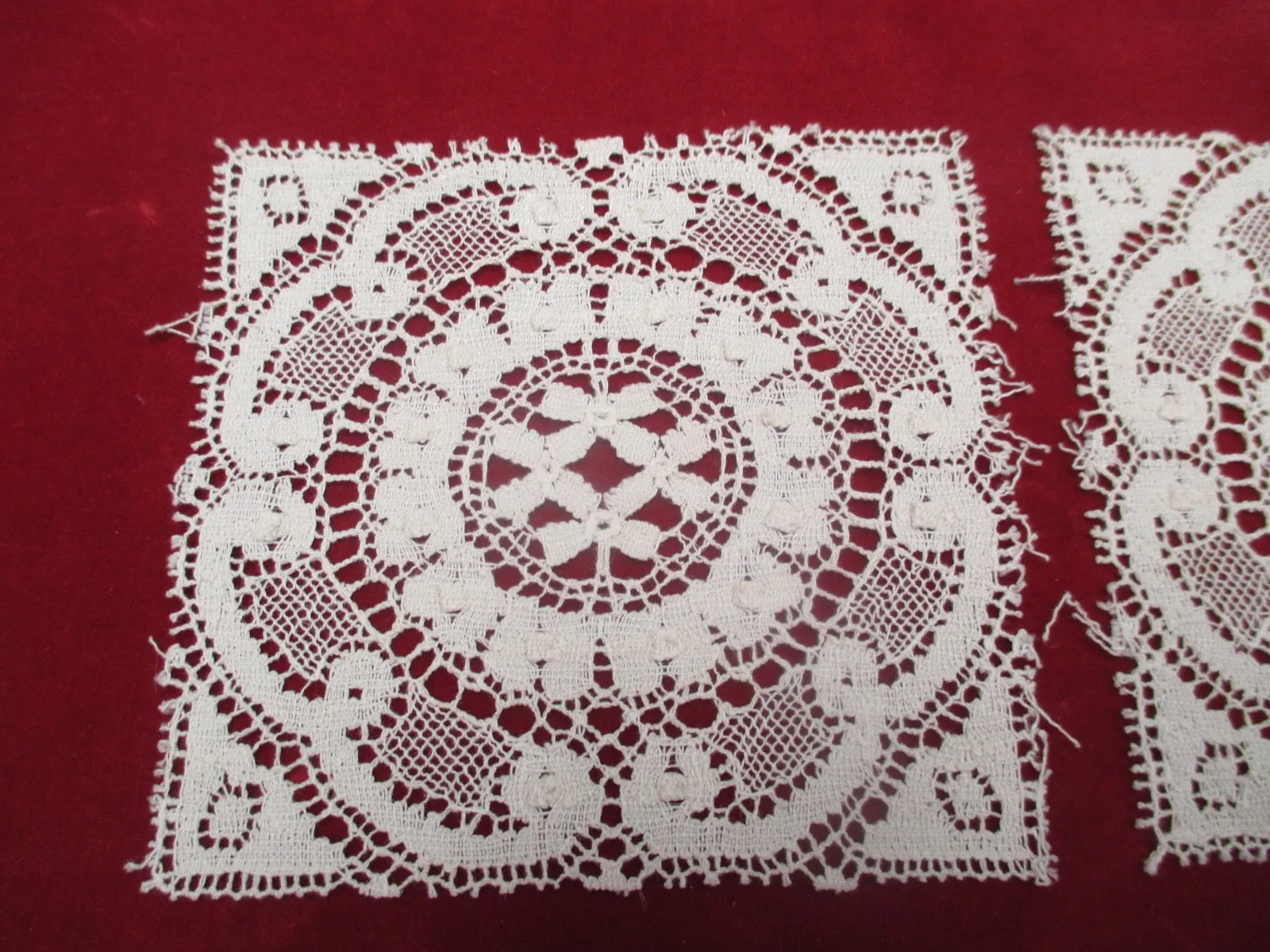 Antique Victorian lace doilies set of 2