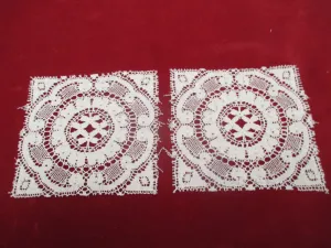 Antique Victorian lace doilies set of 2
