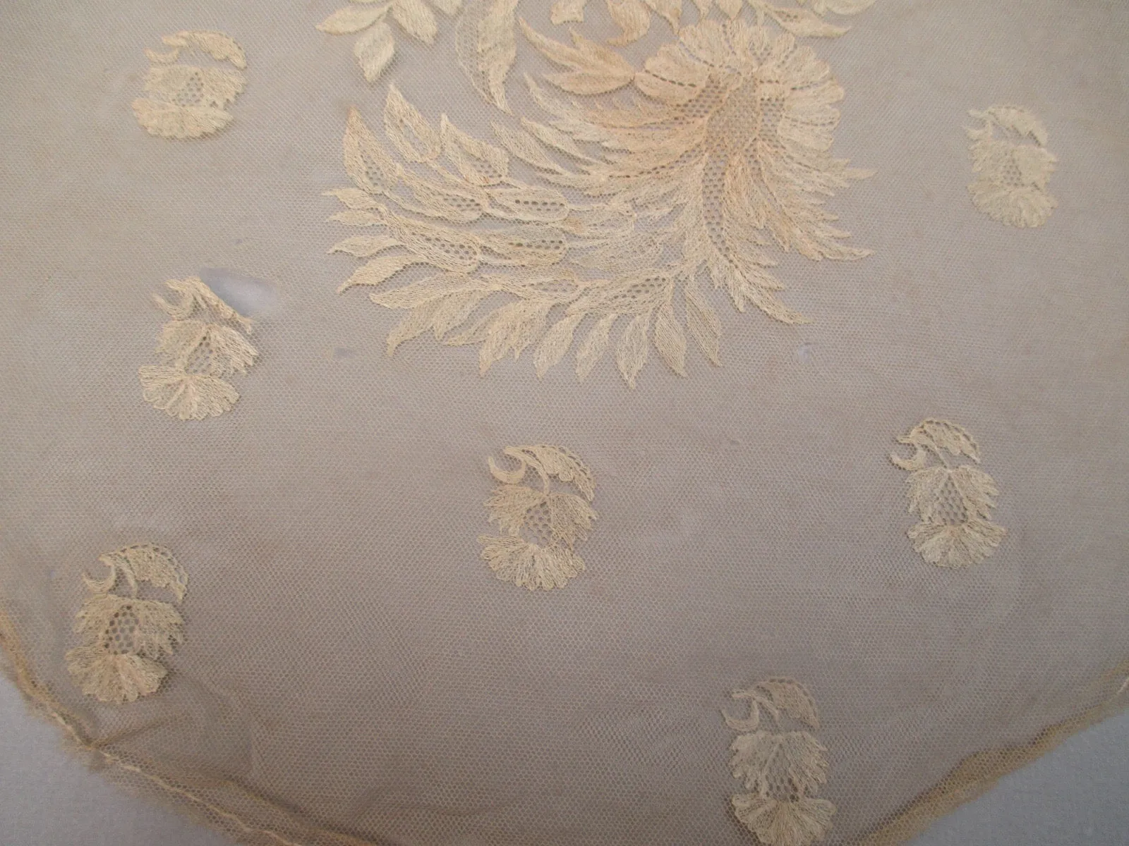 Antique Victorian net embroidered doily