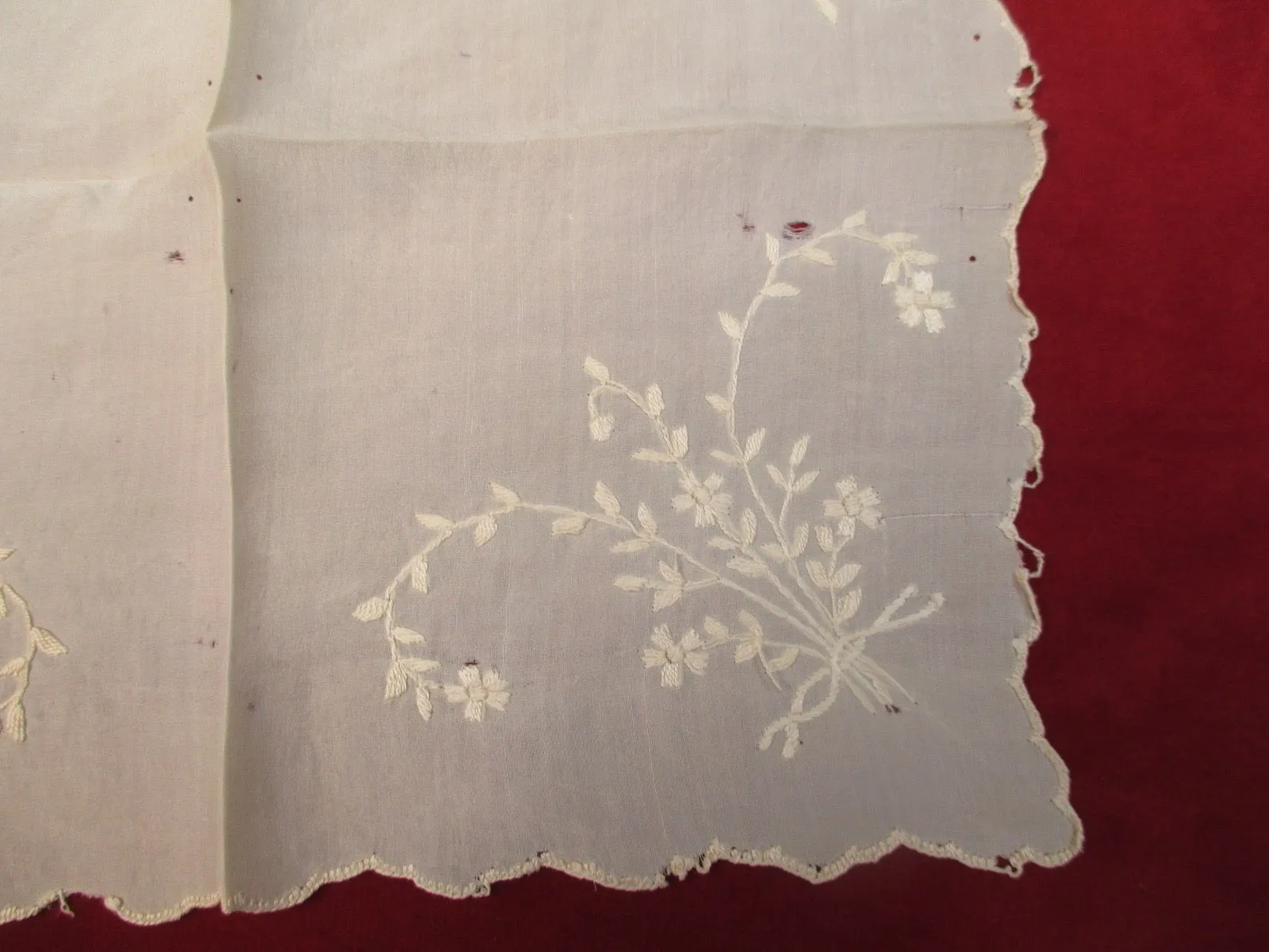 Antique Victorian Silk embroidered handkerchief