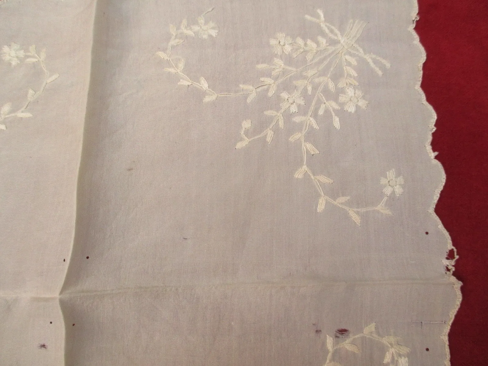 Antique Victorian Silk embroidered handkerchief