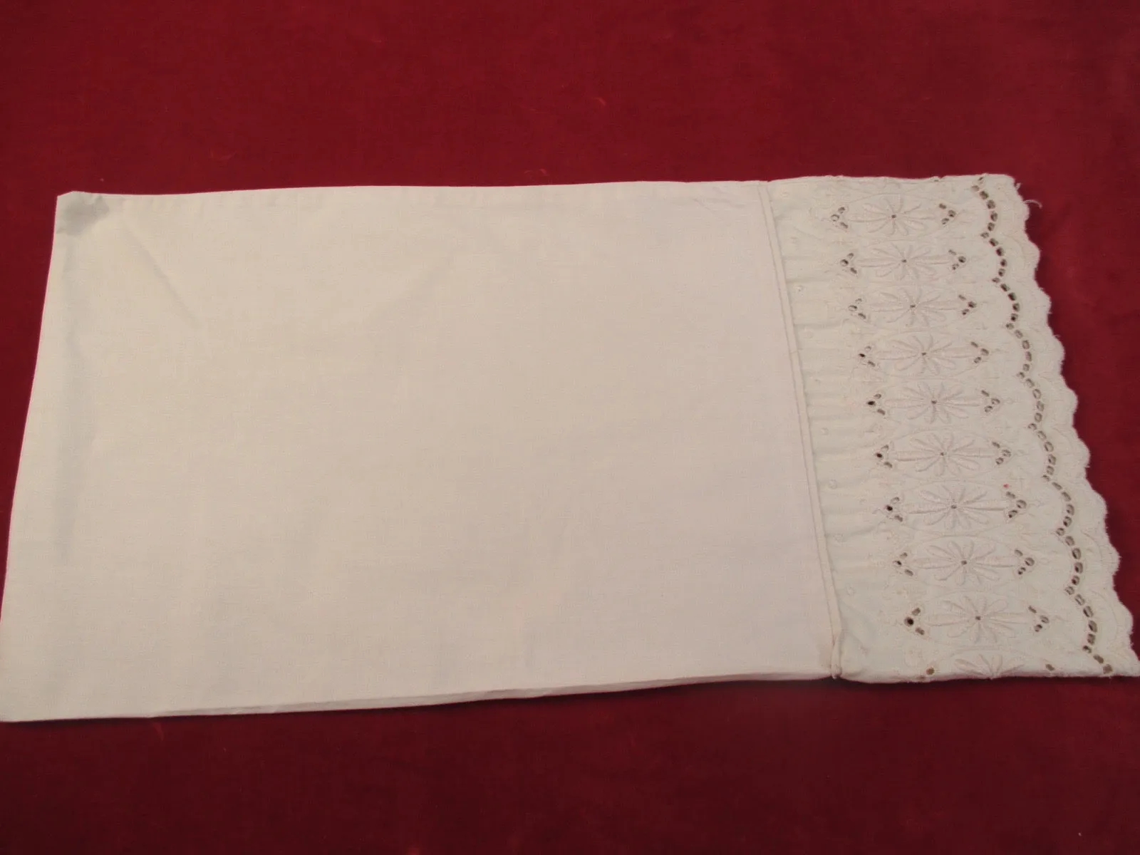 Antique Victorin embroidered pillow case