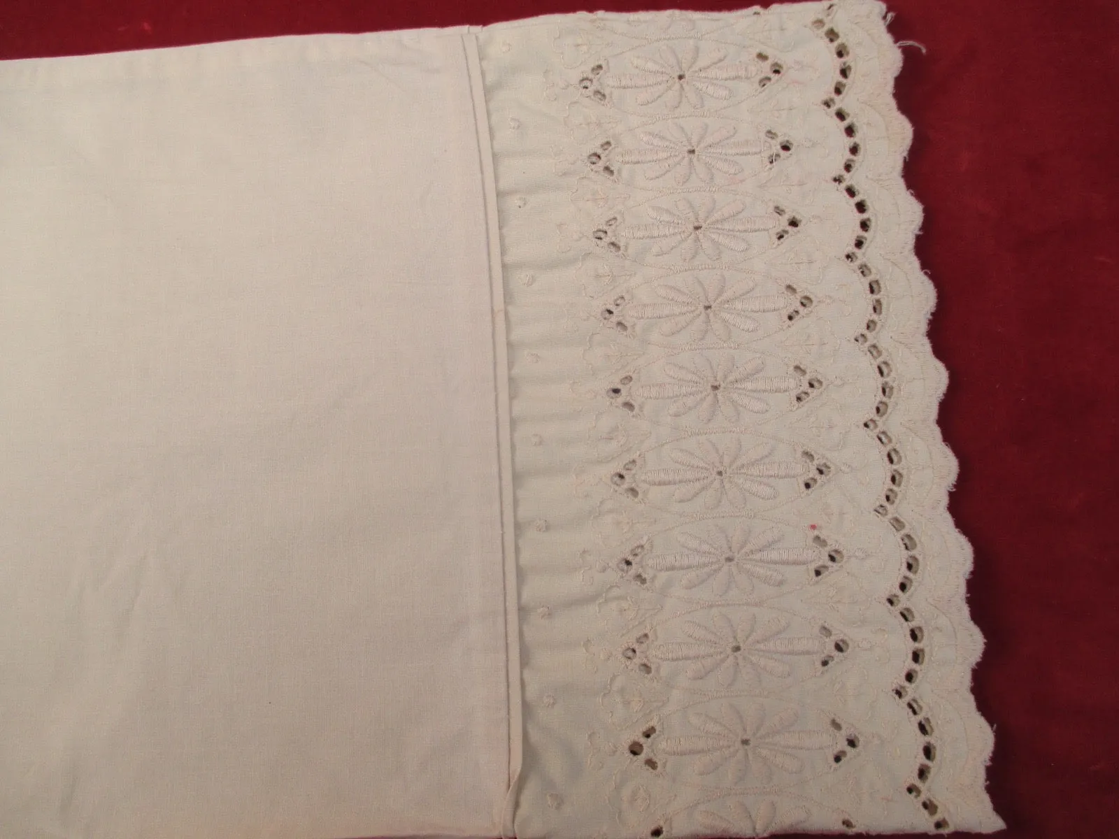 Antique Victorin embroidered pillow case
