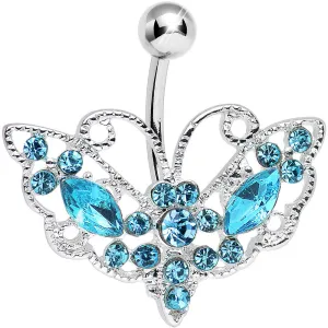 Aqua Gem Victorian Bewitching Butterfly Belly Ring