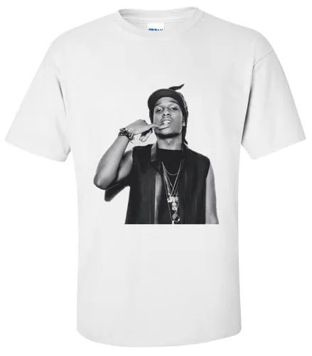 ASAP ROCKY Black and White T Shirt