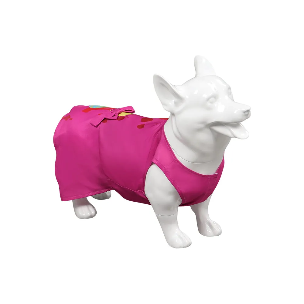 Barbie 2023 Pet Dog Pink Graffiti Print Dress Cosplay Halloween Carnival