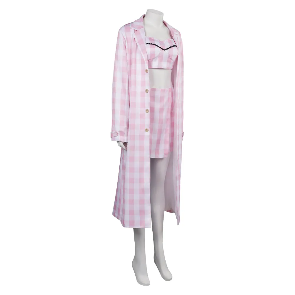 Barbie Margot Robbie Print Dress Cosplay Costume Halloween Carnival Suit