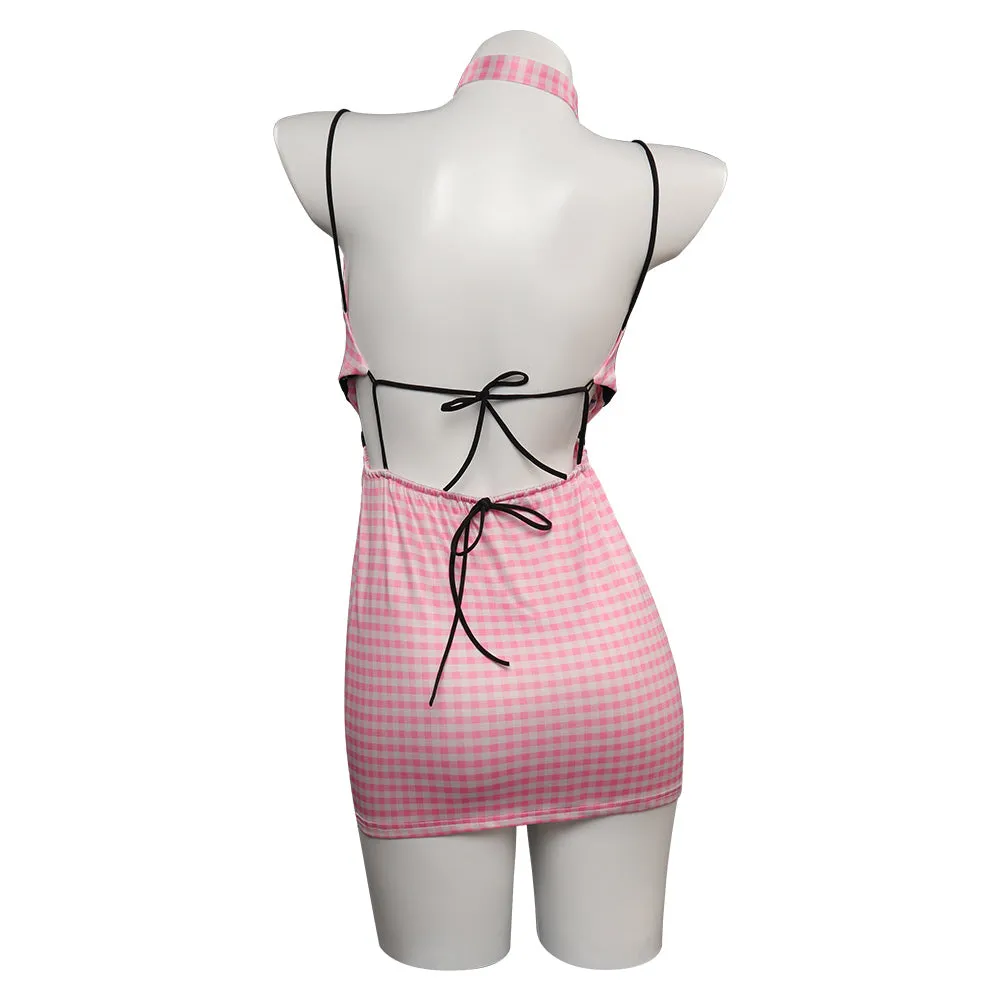 Barbie Original Design Print Dress Cosplay Costume Halloween Carnival Suit