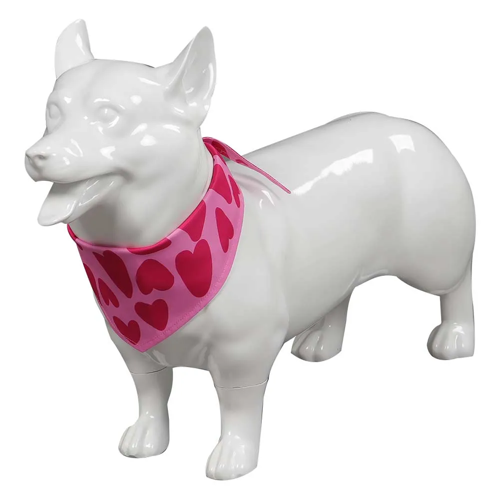 Barbie Pet Dog Pink Love Print Scarf Cosplay Costume Halloween Carnival Suit