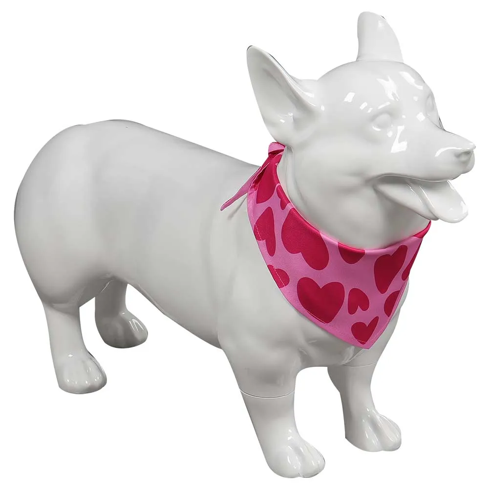 Barbie Pet Dog Pink Love Print Scarf Cosplay Costume Halloween Carnival Suit