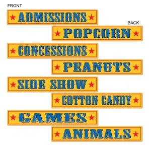 Beistle Circus Sign Cutouts (4/pkg) 4 in  x 24 in  (4/Pkg) Party Supply Decoration : Circus