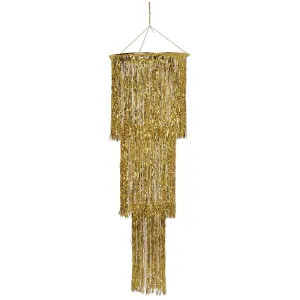 Beistle Gold 3-Tier Shimmering Chandelier - Party Supply Decoration for General Occasion