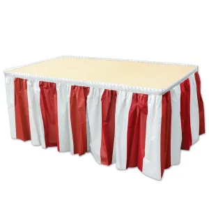 Beistle Red & White Stripes Table Skirting - Party Supply Decoration for Pirate