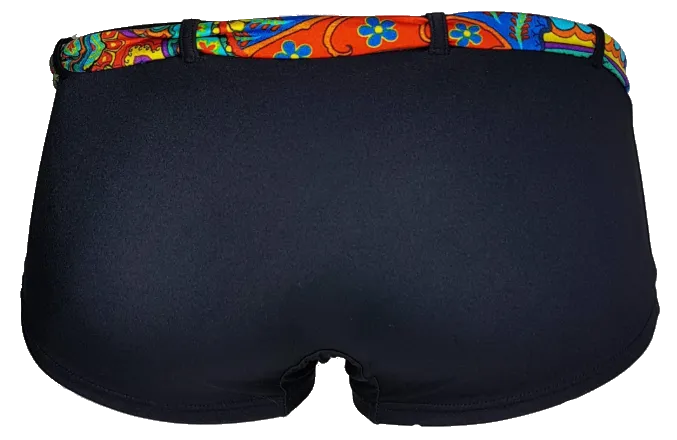 Black shorty Bikini bottom with carnaval belt