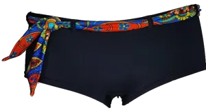 Black shorty Bikini bottom with carnaval belt