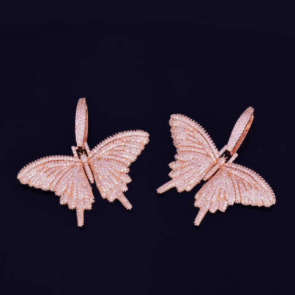 bling butterfly necklace, butterfly  necklace,butterfly necklace cz butterfly pendant ,Christmas gift, butterfly pendant , iced butterfly
