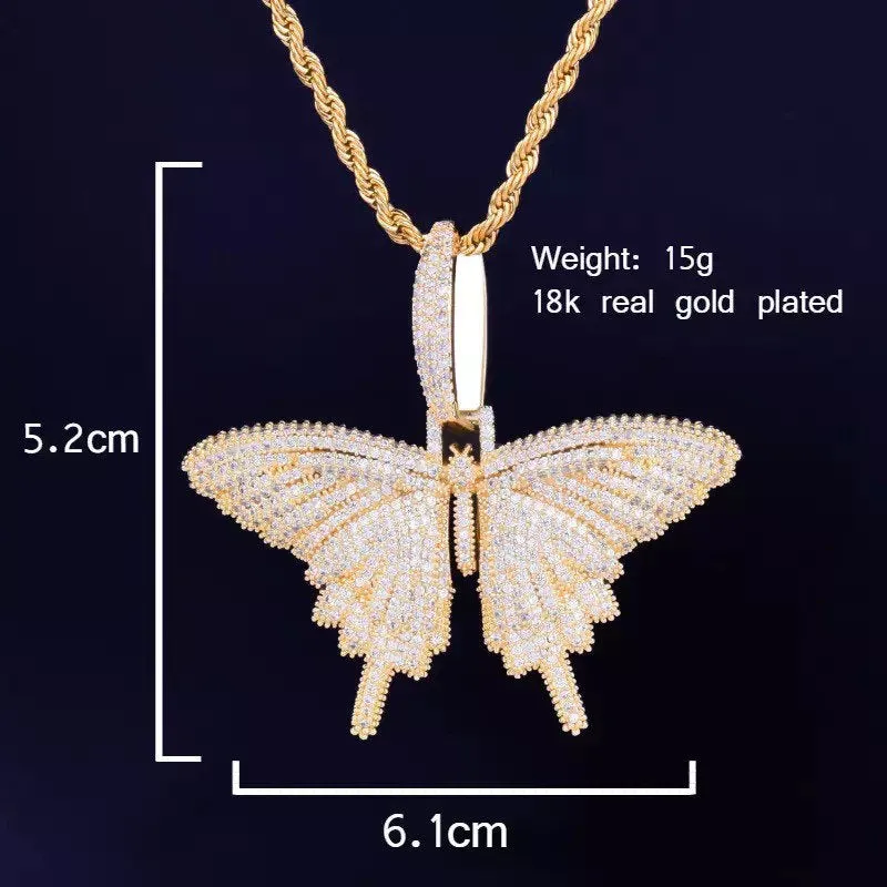bling butterfly necklace, butterfly  necklace,butterfly necklace cz butterfly pendant ,Christmas gift, butterfly pendant , iced butterfly