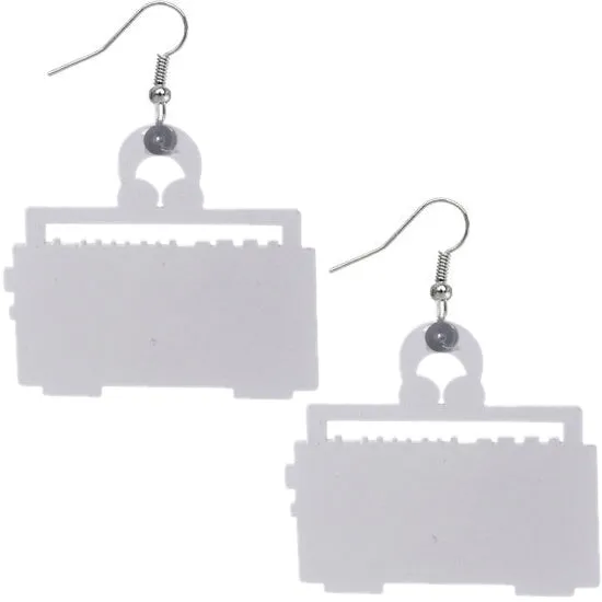 Blue Green Hiphop Radio Boombox Earrings