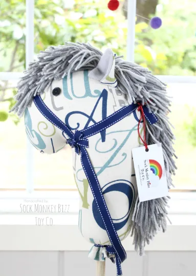 Child's Ride-On Toy Stick Horse, Alphabet