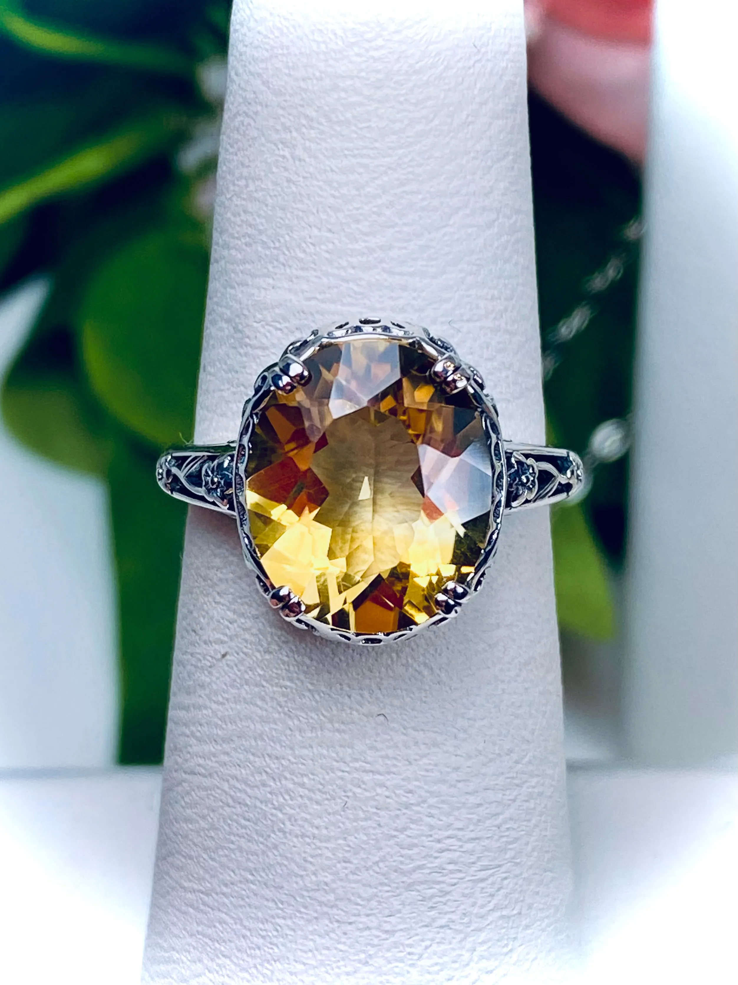 Citrine Jewelry Set, Natural or Simulated Gemstones, Edwardian Set of Yellow Earrings, Pendant & Ring #S70z