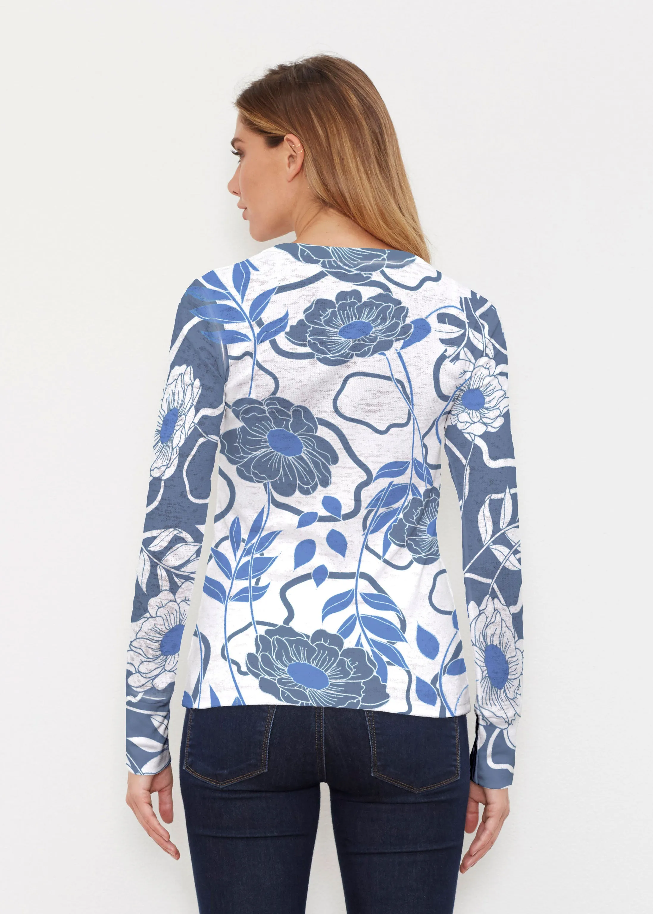 Clarrissa Navy (8138) ~ Thermal Long Sleeve Crew Shirt