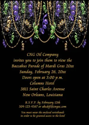 CONFETTI AND BEADS CUSTOM INVITATION