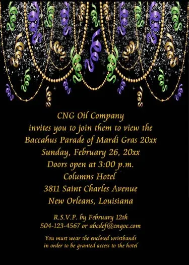 CONFETTI AND BEADS CUSTOM INVITATION