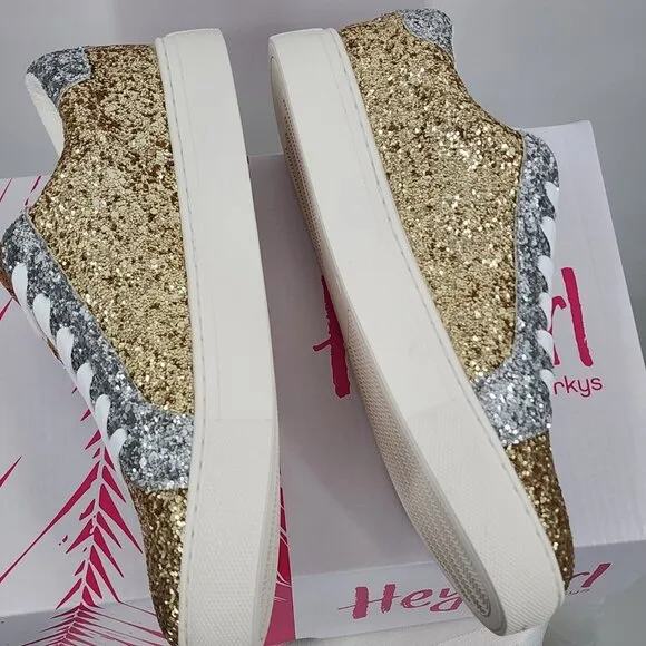 CORKY'S Supernova Gold &amp; Silver Glitter Sneaker 9-11 NWT