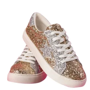 CORKY'S Supernova Gold &amp; Silver Glitter Sneaker 9-11 NWT