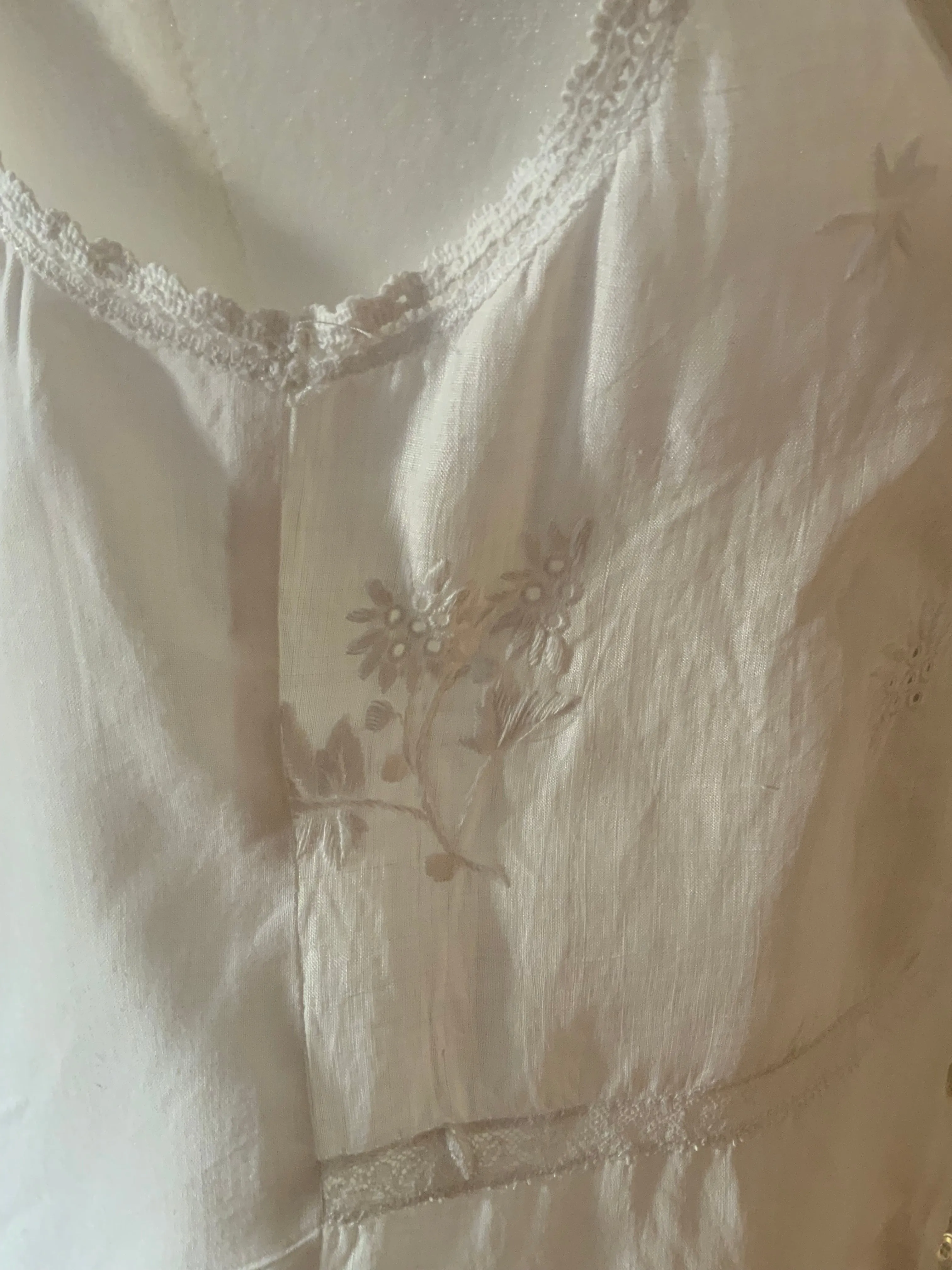 Cotton & Antique Filet Lace Blouse - Made today - E11