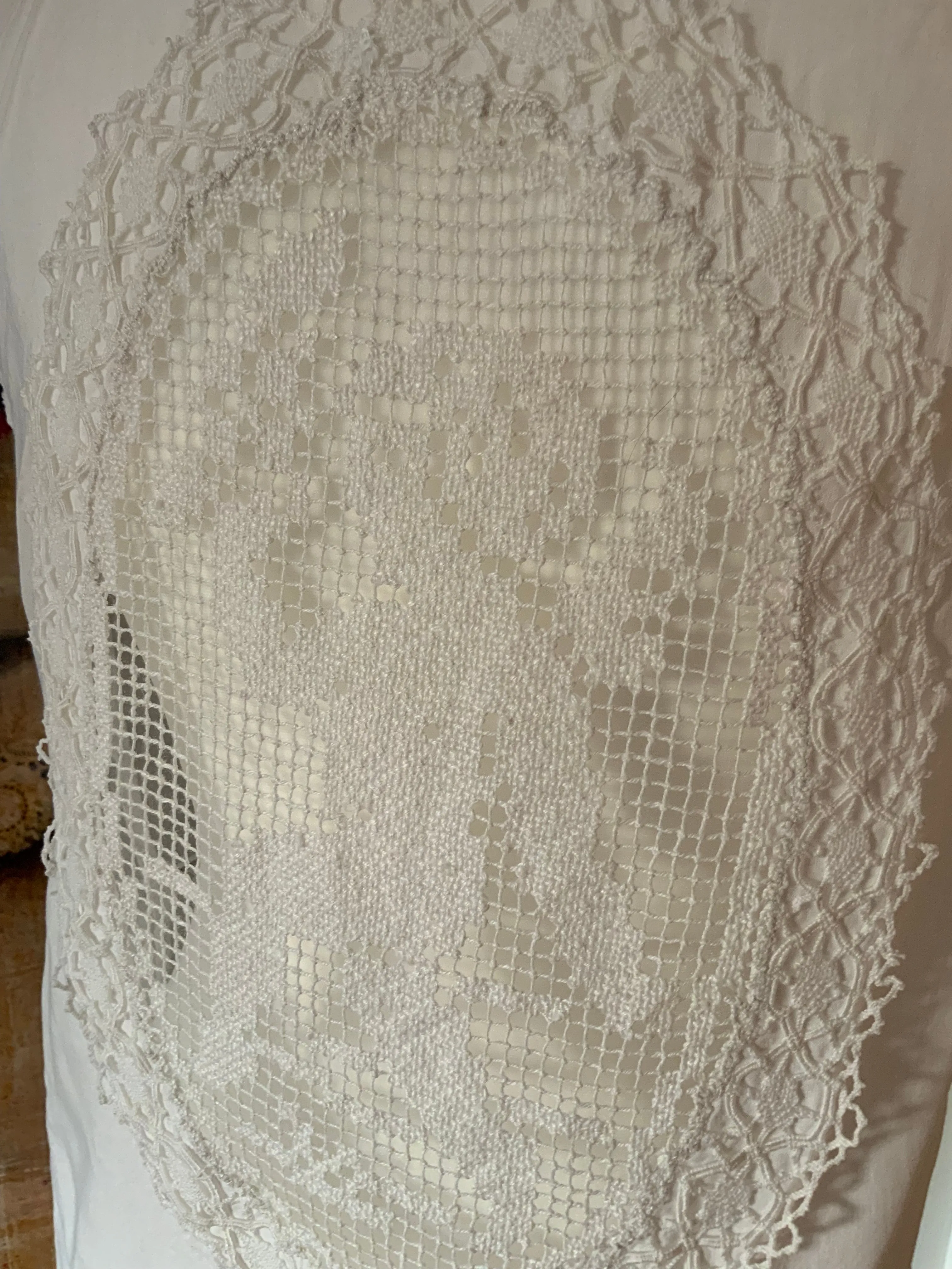Cotton & Antique Filet Lace Blouse - Made today - E11
