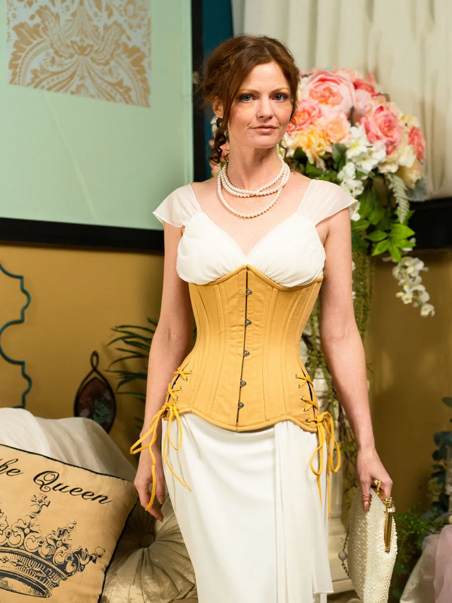 Cotton Hourglass Curve Longline Underbust Corset with Hip Ties : CS-426