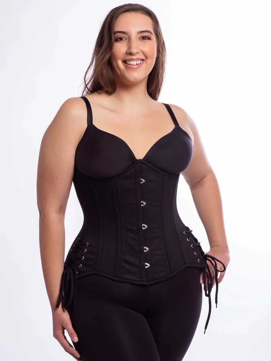 Cotton Hourglass Curve Longline Underbust Corset with Hip Ties : CS-426