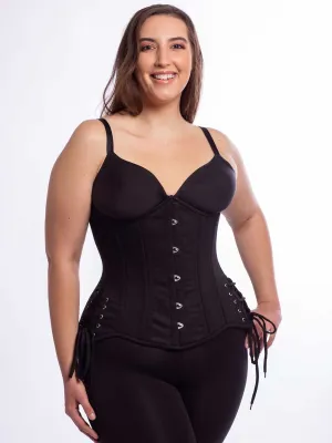 Cotton Hourglass Curve Longline Underbust Corset with Hip Ties : CS-426