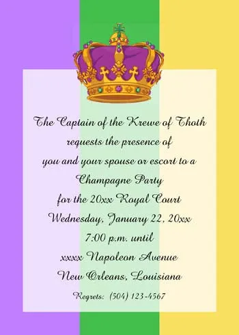 CROWN AND LARGE BANDS OF COLOR CUSTOM INVITATION