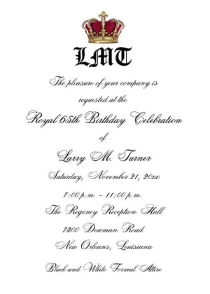 CROWN CUSTOM INVITATION
