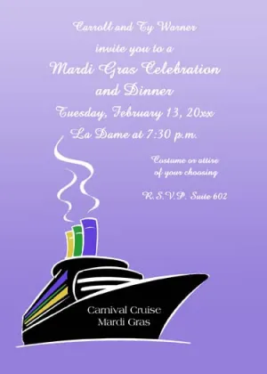CRUISE SHIP SILHOUETTE CUSTOM INVITATION