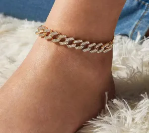 cuban anklet , 12mm Link anklet , gold anklet , men anklet, gift for girlfriend