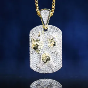 Custom Jesus Vs. Devil  Dog Tag Pendant Chain With Free Chain Combo Set
