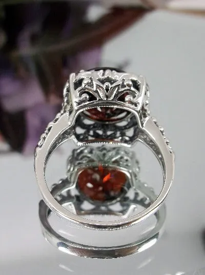 D103, Speechless Ring, Natural or Simulated Gemstone, Round Gem Victorian style Ring Design#D103