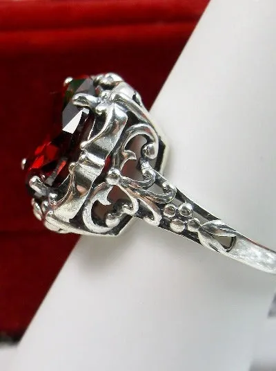 D103, Speechless Ring, Natural or Simulated Gemstone, Round Gem Victorian style Ring Design#D103