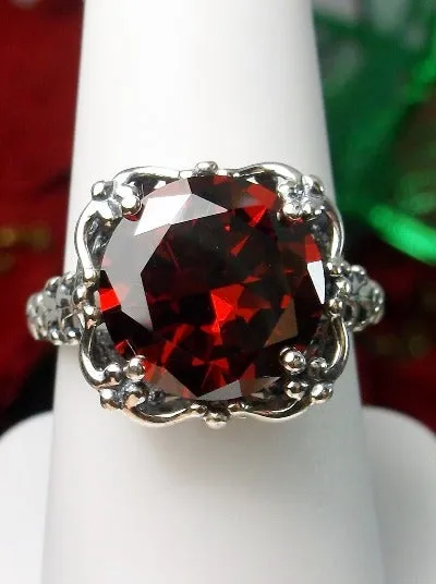 D103, Speechless Ring, Natural or Simulated Gemstone, Round Gem Victorian style Ring Design#D103