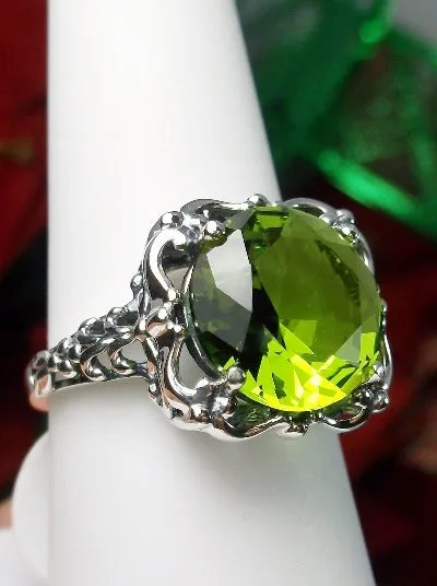 D103, Speechless Ring, Natural or Simulated Gemstone, Round Gem Victorian style Ring Design#D103