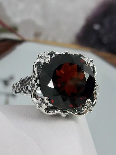 D103, Speechless Ring, Natural or Simulated Gemstone, Round Gem Victorian style Ring Design#D103