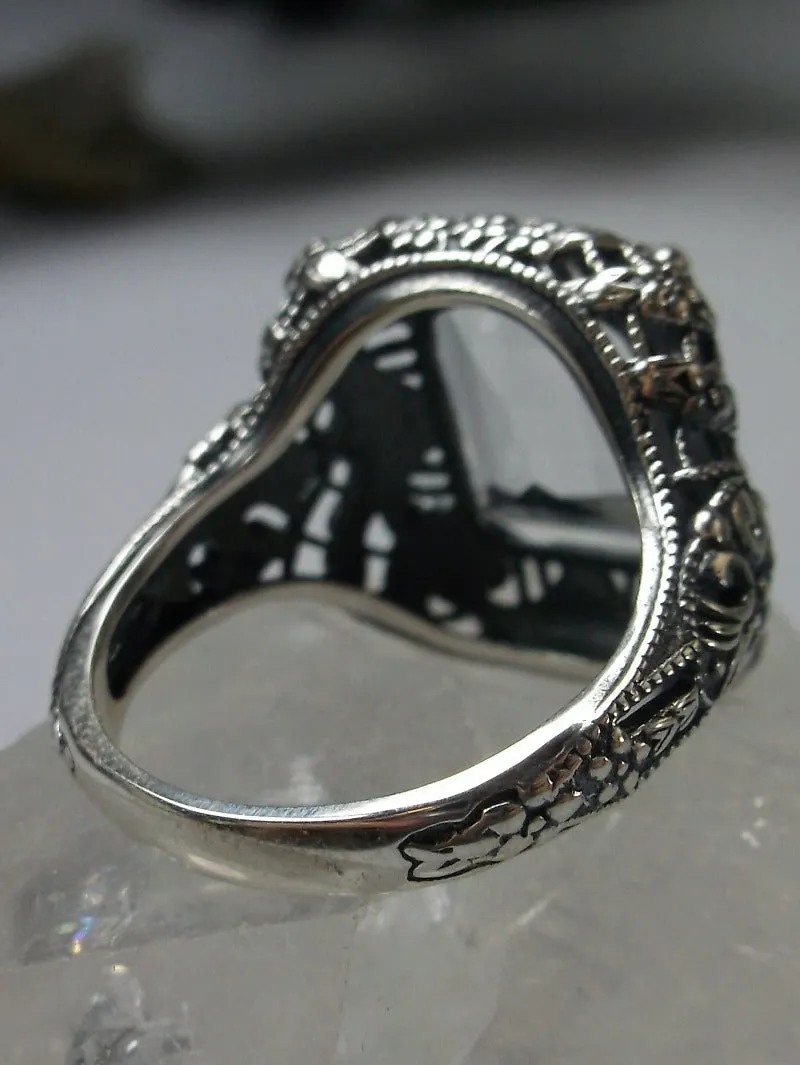 D149, Intricate Victorian Ring, 6ct Rectangle Gem, Victorian Jewelry #D149